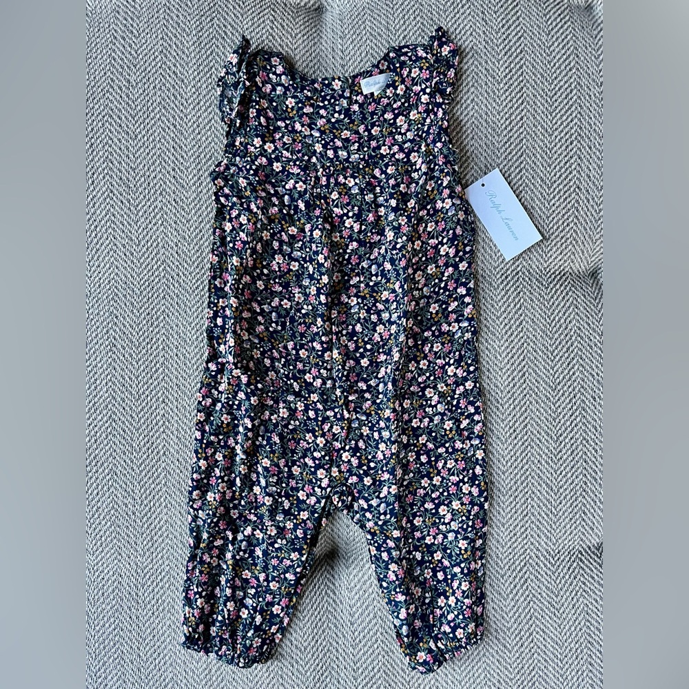NWT Ralph Lauren Baby Girl Sleeveless Pant Lightweight Romper One Piece 6M